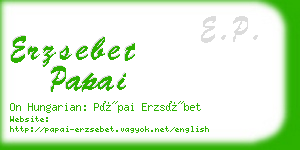 erzsebet papai business card
